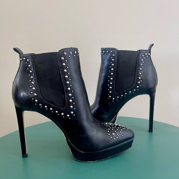 Michael Kors black platform boots with studs size 7M great condition org $350 - Picture 1 of 15